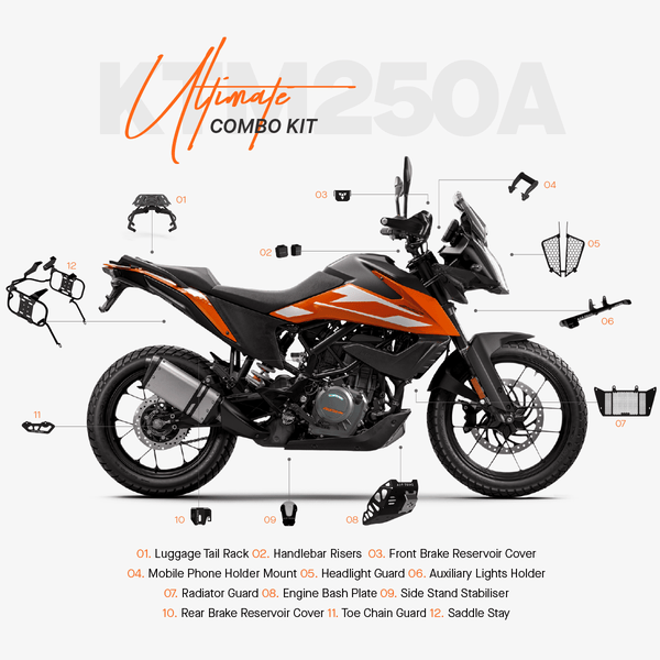 The Ultimate Combo Kit of 12 Accessories for KTM 250 Adventure