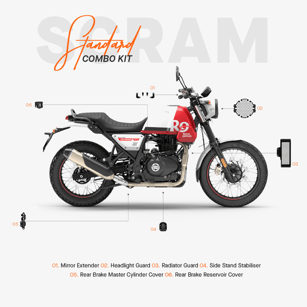 The Standard Combo Kit of 6 Accessories for Royal Enfield Scram 411