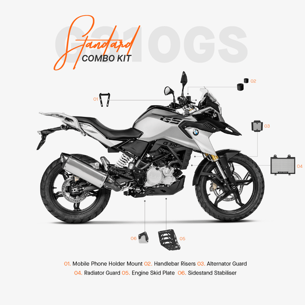 The Standard Combo Kit of 6 Accessories for BMW G310GS