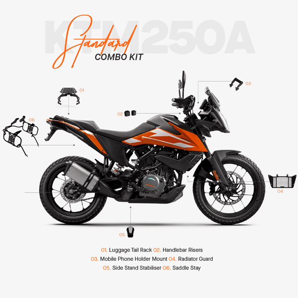 The Standard Combo Kit of 6 Accessories for KTM 250 Adventure