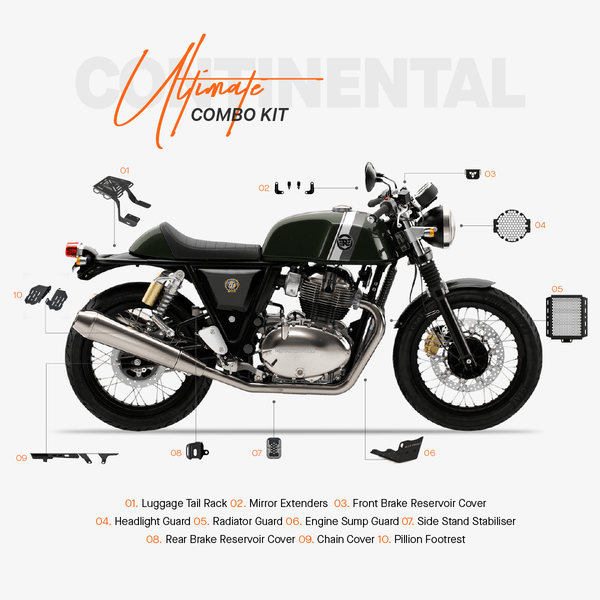 The Ultimate Combo Kit of 10 Accessories for Royal Enfield Continental GT 650