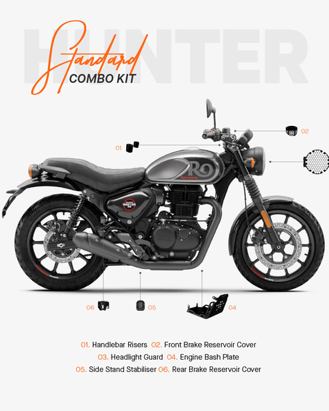 The Standard Combo Kit of 6 Accessories for Royal Enfield Hunter 350