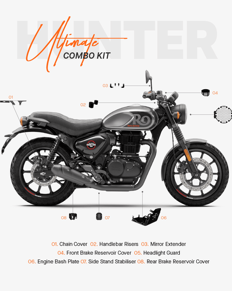 The Ultimate Combo Kit of 8 Accessories for Royal Enfield Hunter 350