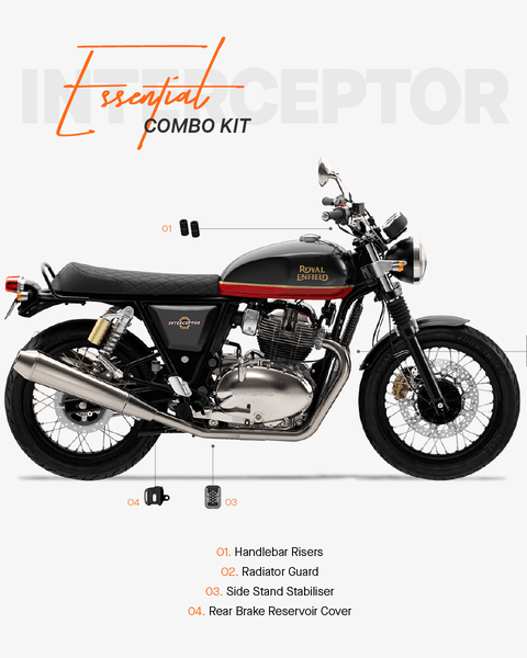 The Essential Combo Kit of 4 Accessories for Royal Enfield Interceptor 650