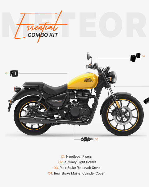 The Essential Combo Kit of 4 Accessories for Royal Enfield Meteor 350