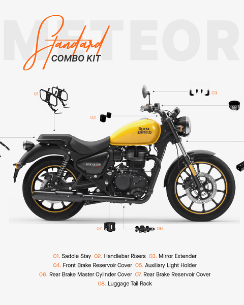 The Standard Combo Kit of 8 Accessories for Royal Enfield Meteor 350