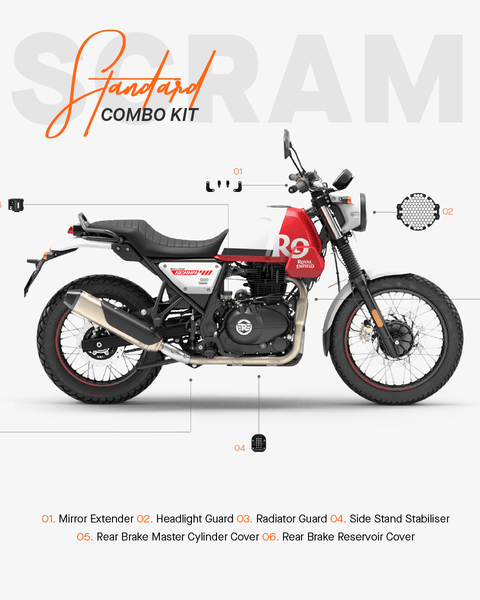 The Standard Combo Kit of 6 Accessories for Royal Enfield Scram 411
